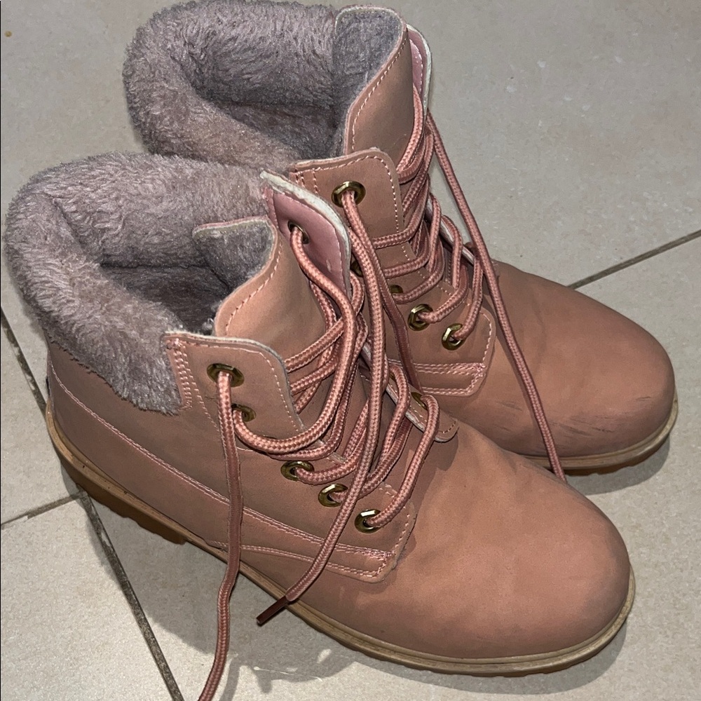 UGG Women's Pink Lace-Up Winter Boots - Picture 2 of 13